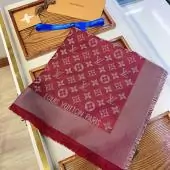 foulard louis vuitton marron monogram pas cher laine soie l140cm w140cm 086